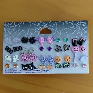 Claire's Halloween Earring Set - Black, Purple, Pink, Green, Orange
